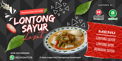 Banner of lontong sayur "BU NOER" branding cover book design typogrphy design food graphic design illustration vector