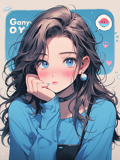 Manga Magazine Cover Girl animation dall e
