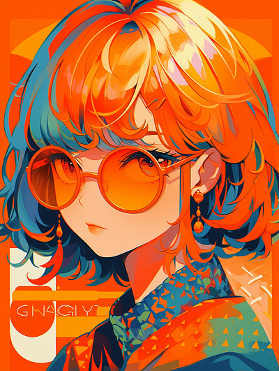 Colorful Glasses Girl animation dall e