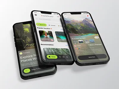 Travelo - Travel Mobile App adventure app app design clean design destination mobile mobile app mobile app design simple tourism travel travel agency travel app traveler traveling trip ui uiux ux