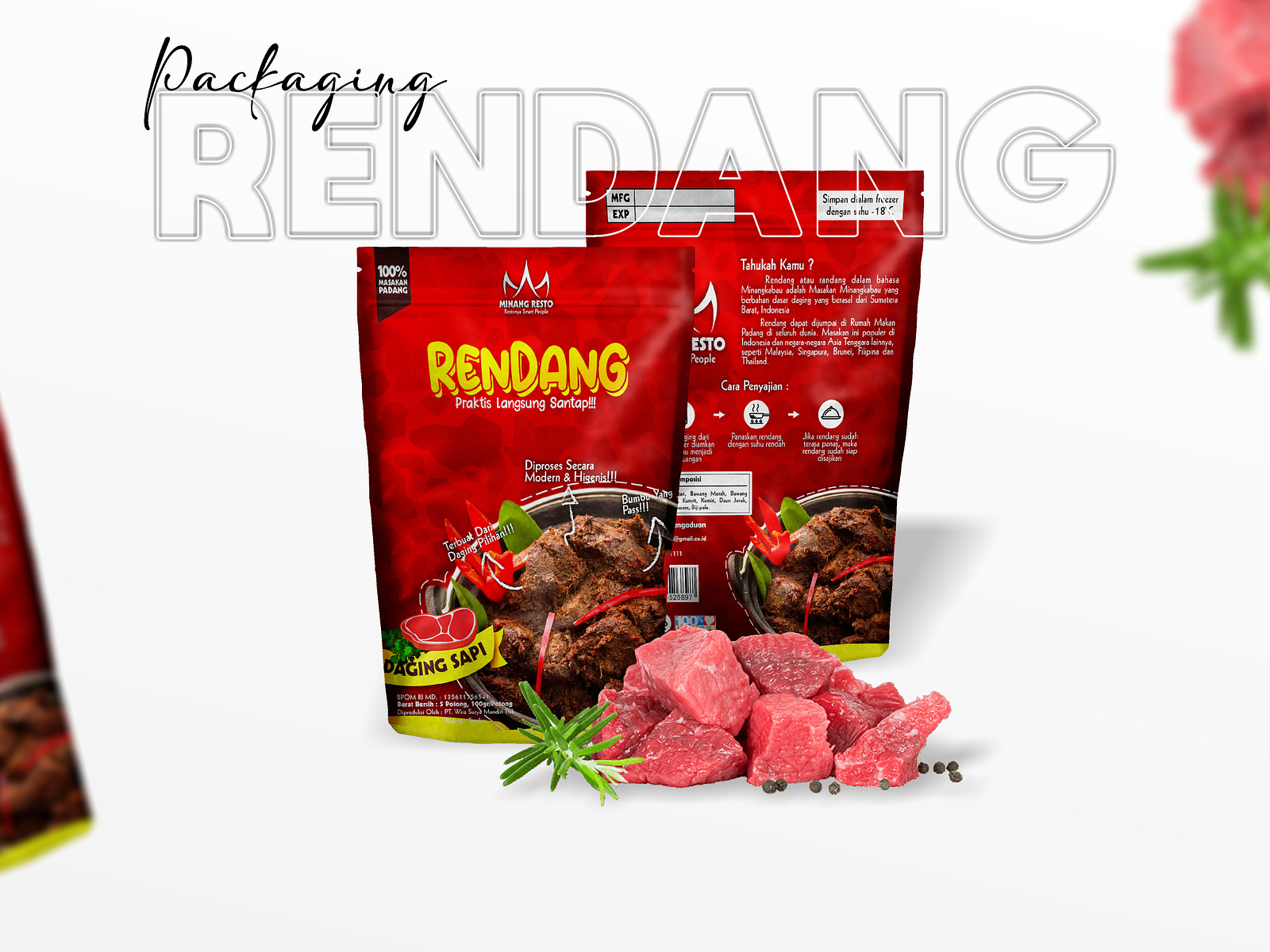 Pouch Packaging - Rendang by Ridho Kurnia on Dribbble