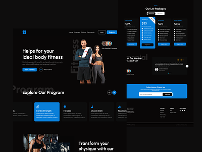 Gym Center Landing Page app branding cardio design designapp fitness gym gym landing page health landingpage logo ui uidesign ux web web app
