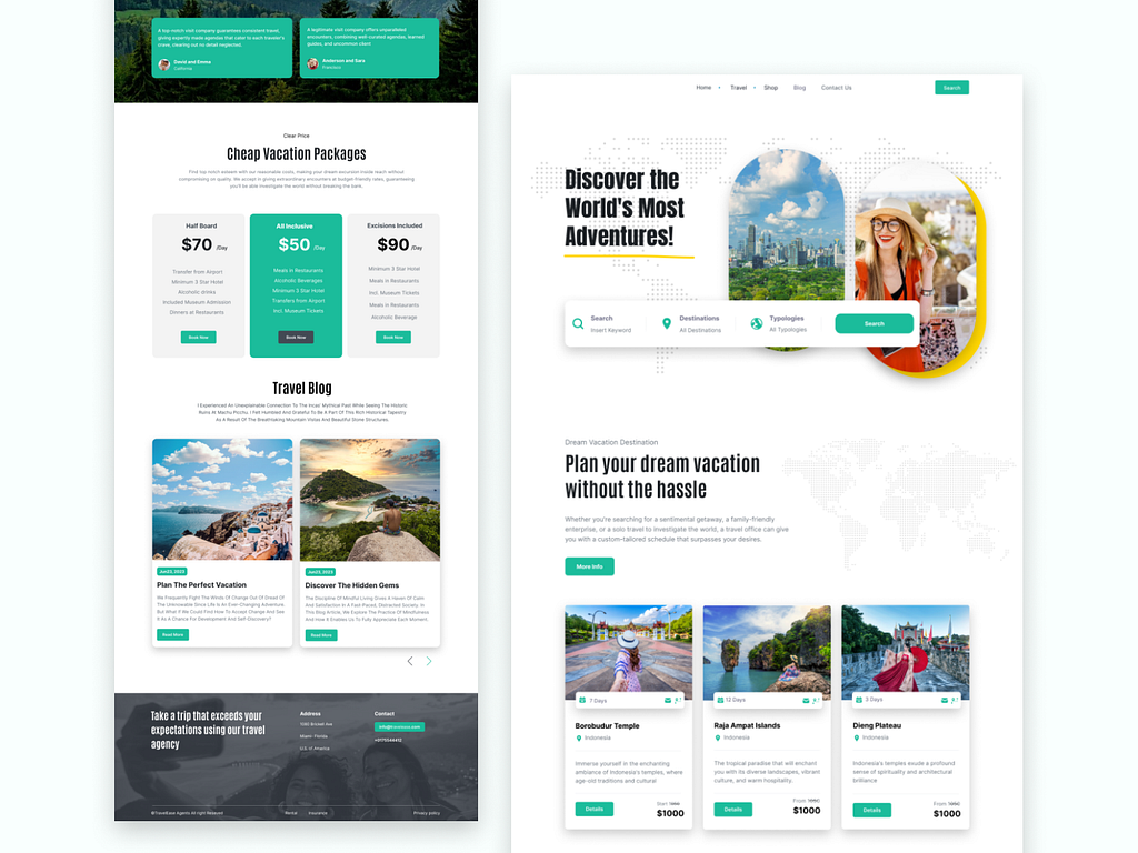 Travel Agency Website Design by Foyjur Rahman on Dribbble