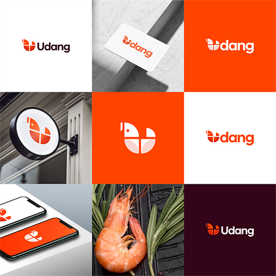 Udang/Shrimp Visual identity branding design graphic design logo logocreation logotypeideas shrimp shrimplogo ui vector