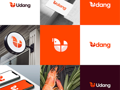 Udang/Shrimp Visual identity branding design graphic design logo logocreation logotypeideas shrimp shrimplogo ui vector