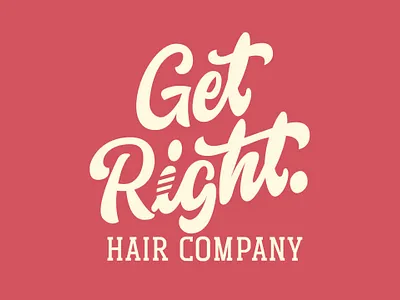 Get Right Hair Company branding design graphic design illustration logo typography vector