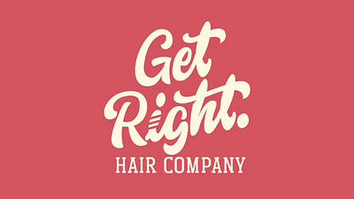 Get Right Hair Company branding design graphic design illustration logo typography vector