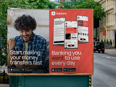 Rakbank — Branding. Poster & Socials Design billboard branding clean design graphic design illustration instagram cards logo minimal poster print socials typography