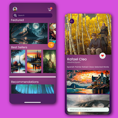 Digital Art Store For Designers App UI android app app design branding dailyui design designer graphic design illustration interface ios mobile app mobile design modern typography ui uiux ux uxui vector