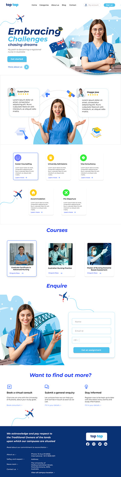 Abroad Australia nursing branding ui