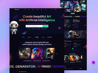 Ai - Image Genarator Landing Page 3d agency ai animation awesome design creative design design graphic design illustration logo motion graphics typography web design