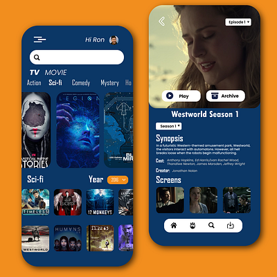 Movies/TV Streaming app android app design daily ui design graphic design illustration interface ios logo minimal mobile mobile app modern typography ui uiux ux uxui vector web