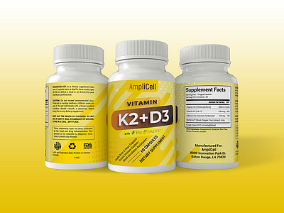 Vitamin K2 + D3 Label Design capsule label design packaging pill supplement label supplement packaging vitamin