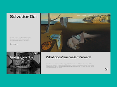 Salvador Dali concept dali design graphic design land landig page landing minimalism salvador ui дали сальвадор
