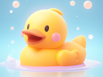 Cute duck dall e duck yellow