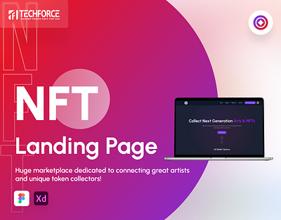NFT Marketplace- Landing Page art branding design graphic design illustration nft ui vector webdesign