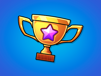 GUI Cartoon - Gold Star Trophy Icon 2d background bright cartoon design game game icon illustration ui