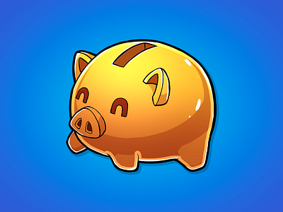 GUI Cartoon - Piggy Bank Icon 2d background bright cartoon cute icon design game game icon illustration ui
