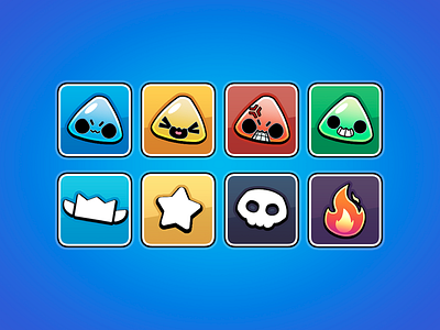 GUI Icon - Player Avatar Expressive Icon Set 2d background bright cartoon cute icon design game game icon illustration ui