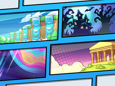 GUI Cartoon - Season Event Banners 2d background bright cartoon cute icon design game game icon illustration ui