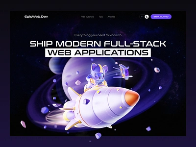 EpicWeb.Dev - Landing page design for developer education course 3d colors course edtech education full stack home page illustration landing page landing page design promo landing ui web design website