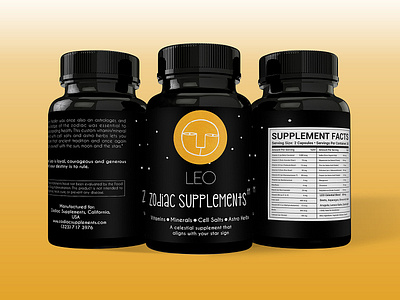 LEO Zodiac Supplements Label Design capsule label design packaging pill supplement label supplement label design supplement packaging vitamin