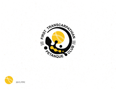 logo FTPC ball black branding club design game graphic design illustration lizard logo petanque salamander yellow