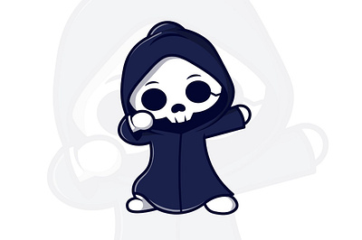 STICKER GRIM REAPER CARTOON artist