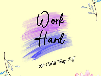 "WORK HARD" arsthetic design digital digital download for her illustration inspirational quotes motivational quotes wall art