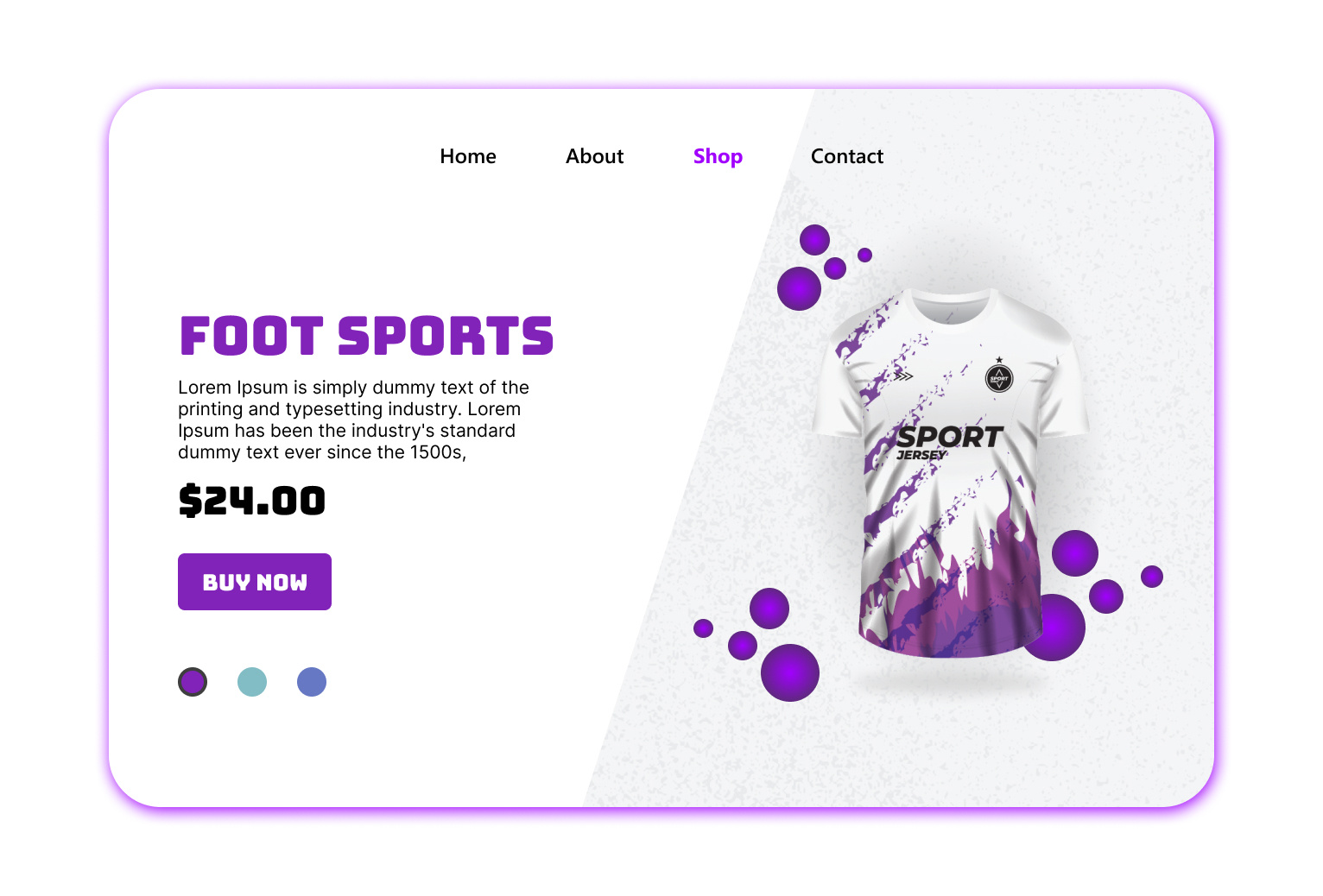 Jersey Shop Landing Page by DRAWART on Dribbble