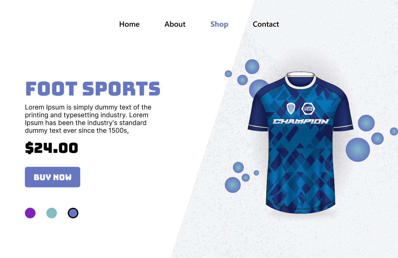 Jersey Shop Landing Page by DRAWART on Dribbble