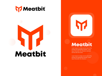 Meatbit app application branding creative m logo graphic design gym icon identity logo logo design m letter logo m logo m logo design music music logo software tech technology ui website