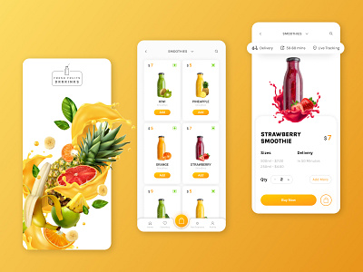 Fresh Fruit Drrrinks app branding design graphic design ui ux