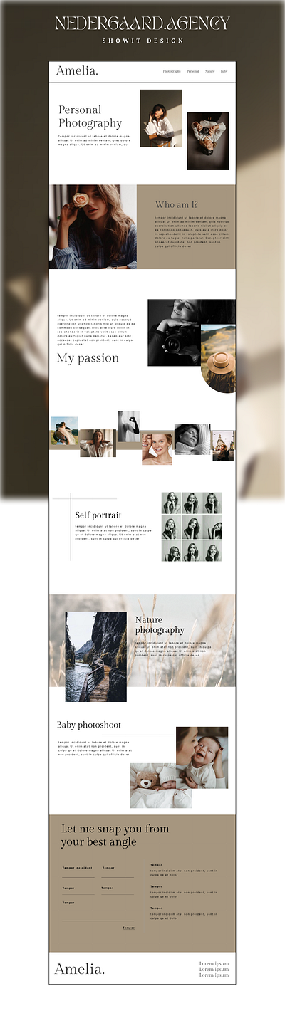 Brand and web design for photographer brand design branding design figma showit ui web design