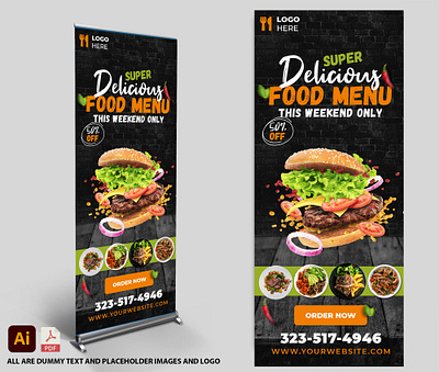 Rollup Banner advertisement booklet branding brochure catalogue design flyer food graphic design illustration ui