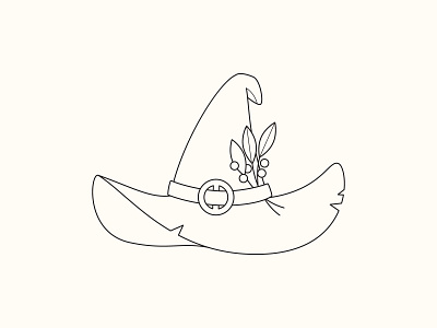 Wizard hat 2d art book cartoon coloring cute game hat icon illustration line magic monochrome outline sticker vector witch wizard