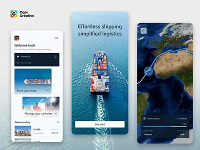 Logistic App - Minimal Design Style app app design design home page design logistic app logistic app design minimal minimal app minimal app design minimal design style mobile shipping app ui