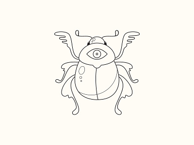 Magic bug 2d animal art book bug cartoon coloring icon illustration insect line monochrome outline sticker vector