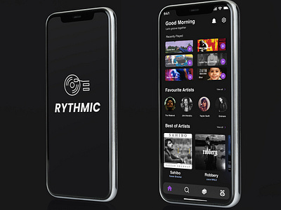RYTHMIC- music streaming app UI design app design figma music app ui ux web design