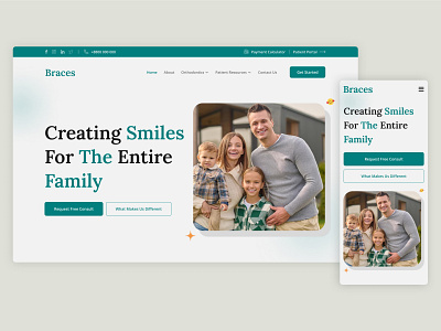 Braces Website Landing Page Design 3d animation braces branding design doctor graphic design health illustration landingpage logo motion graphics template ui uiux ux website