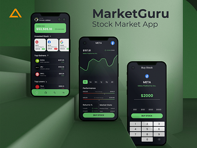 MarketGuru: Your Virtual Stock Market Adventure📈🎮 app design app development graphic design on demand app stock market app uiux website website development
