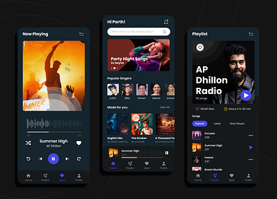 Music App UI Design design graphic design mobile app design ui uiux ux