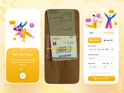 Layla Pay - Self Shopping 2d illustration app design barcode clean design illustration marketplace orenji orenjistudio pay payment qrcode scan shop ui ui ux