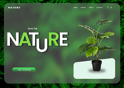 NATURE app branding coffee design figma graphic design green greenery illustration logo nature plants save trees ui vector