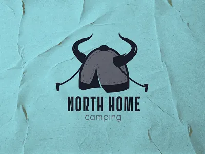 Scandinavian helmet tent logo brand camp camping denmark finland helmet horns logo logotype nature norway scandinavia sweden tent vector