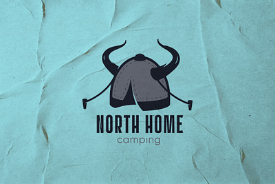 Scandinavian helmet tent logo brand camp camping denmark finland helmet horns logo logotype nature norway scandinavia sweden tent vector
