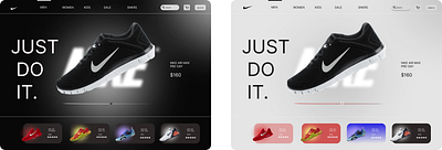 Nike web page app brand branding coffee cost dark design figma graphic design illustration light logo nike page shoes ui vector web