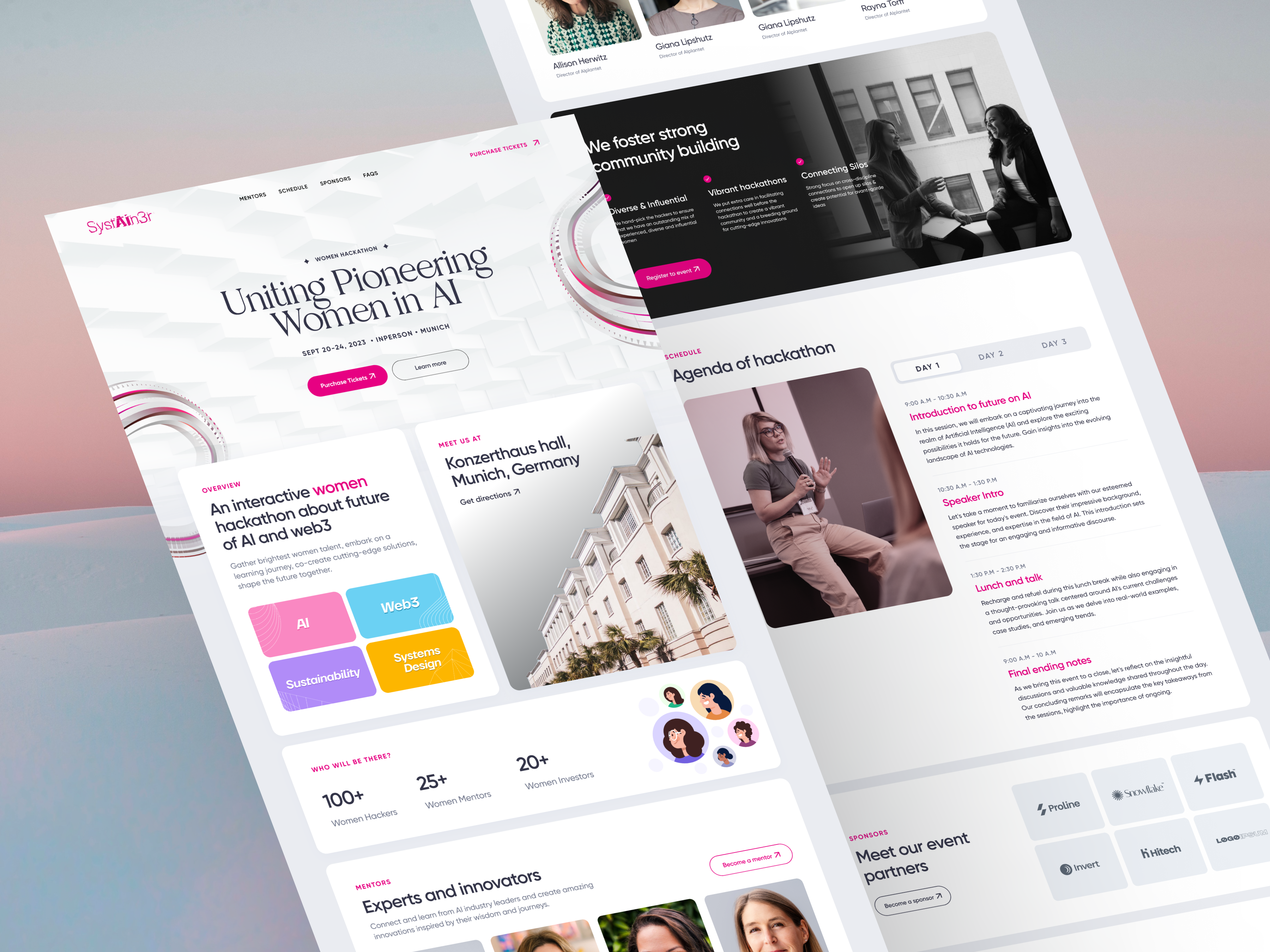 AI & Web3 Hackathon Website ai ai website event event landing page event website hackathon hackathon event hackathon landingpage hacker event website hacker landing page mentor responsive design trending landing pages ui web3 web3 landing page webdesign website women event women in ai website