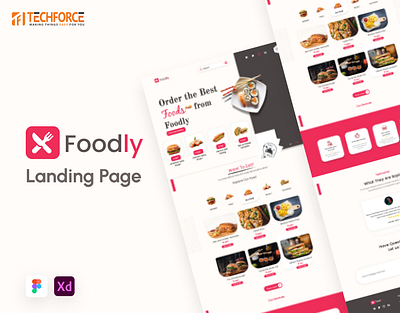 Foodly - Landing Page art branding design graphic design illustration logo ui ux vector webdesign
