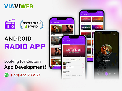 Android Radio App | Online Radio | VIAVIWEB android radio app fm app online radio app radio app radio app source code radio app uiux radio streaming app